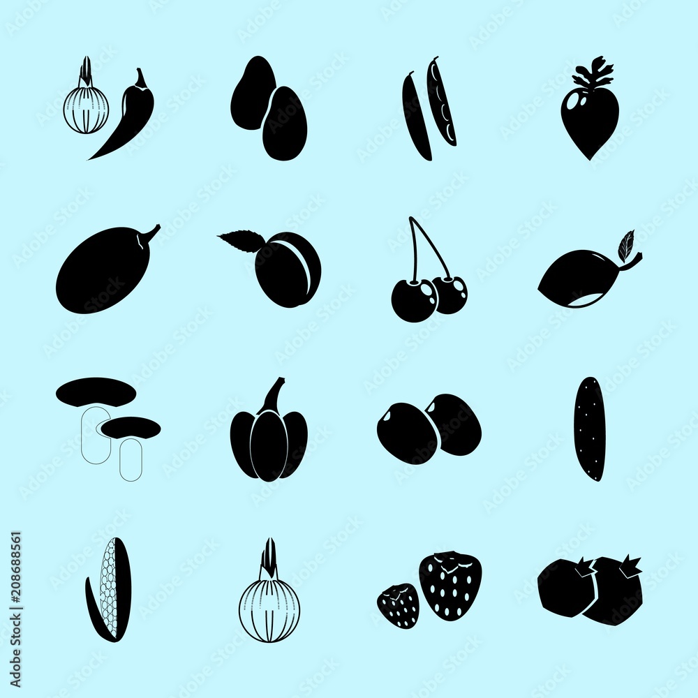 Fruit and Vegetables icons set
