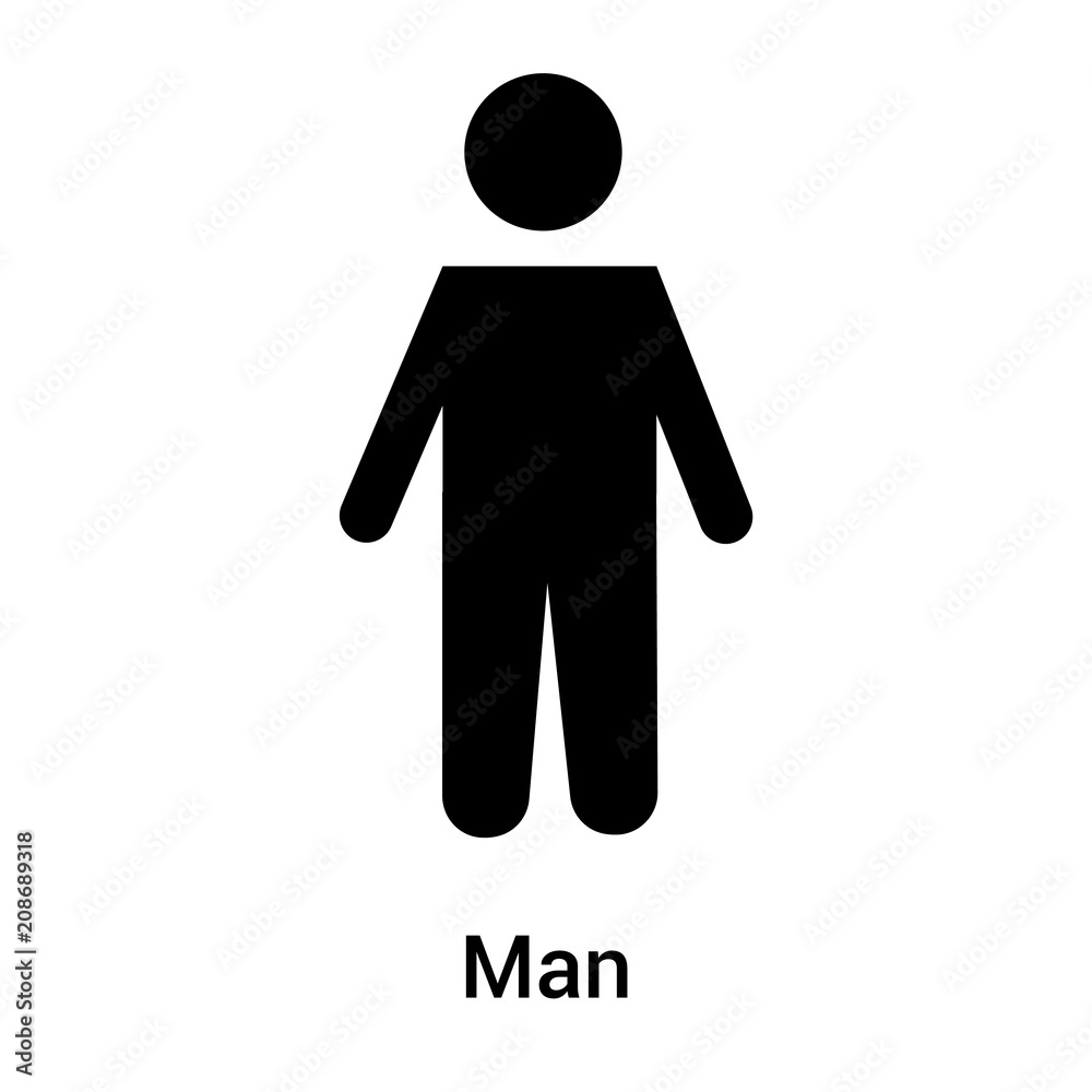 Man icon vector sign and symbol isolated on white background, Man logo concept Man icon vector sign and symbol isolated on white background, Man logo concept
