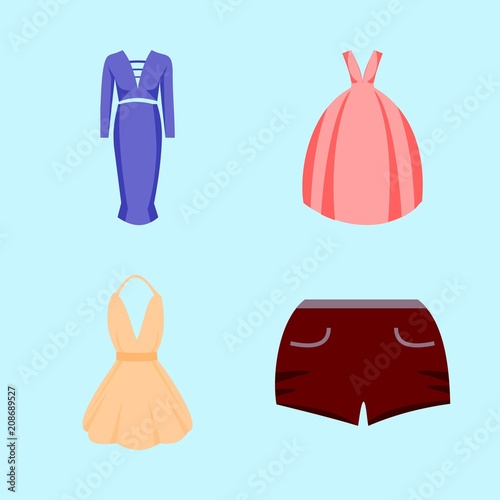 woman clothes icons set