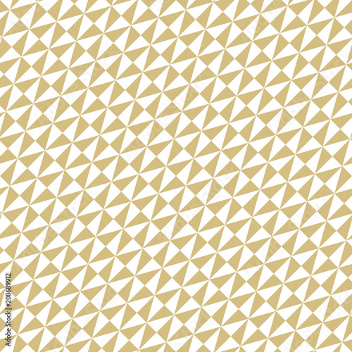 Geometric vector pattern with golden triangles. Geometric modern ornament. Seamless abstract background
