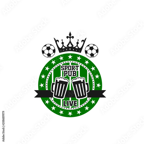 Vector icon for soccer beer pub or sports bar