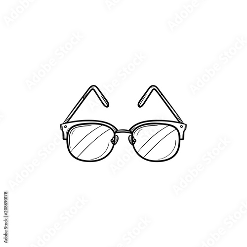 Eyeglasses hand drawn outline doodle icon