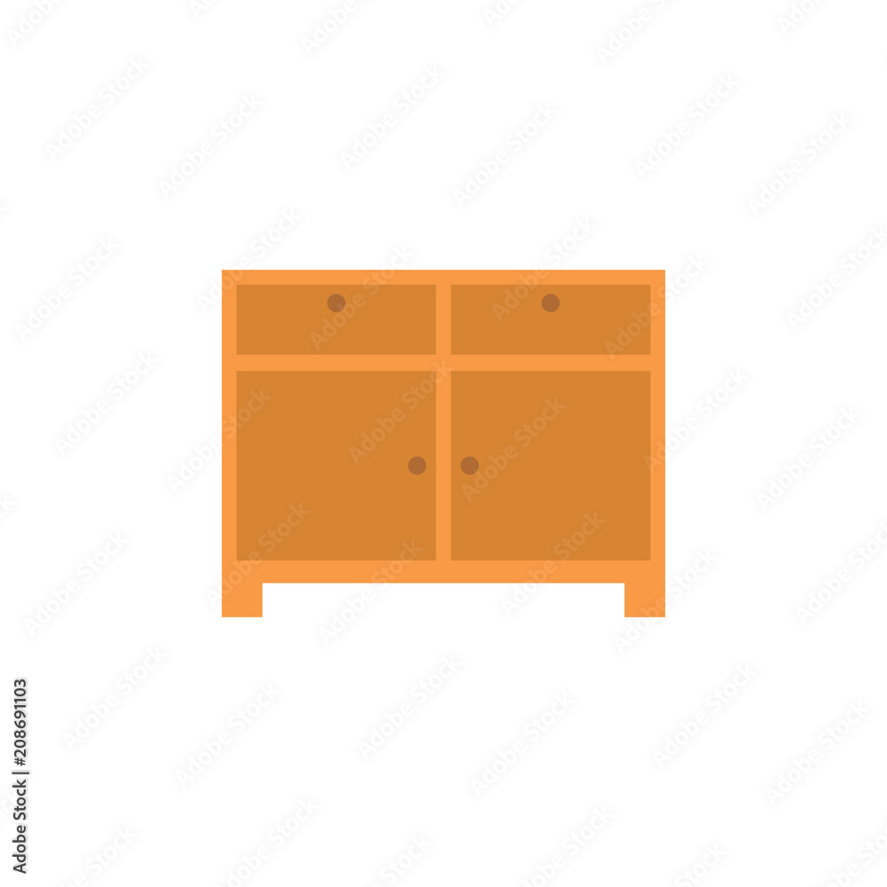 nightstand flat icon. Element of furniture colored icon for mobile concept and web apps. Detailed nightstand flat icon can be used for web and mobile. Premium icon