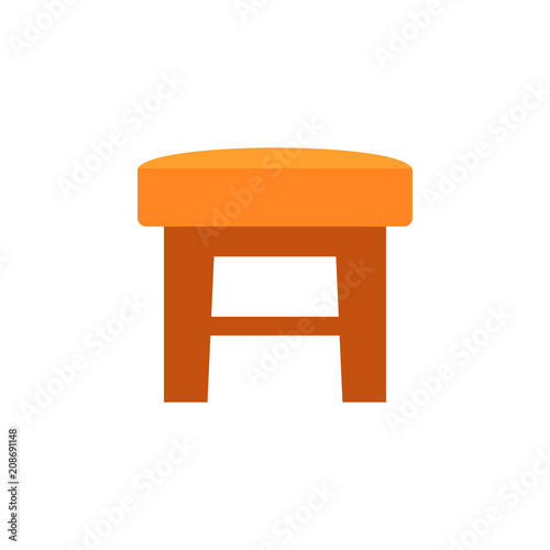 stool flat icon. Element of furniture colored icon for mobile concept and web apps. Detailed stool flat icon can be used for web and mobile. Premium icon