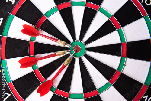Darts arrows on the target