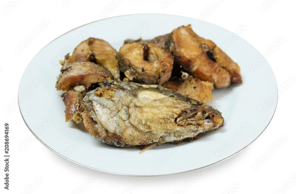 Dish of Deep Fried Striped Snakehead Fish Dish of Deep Fried Striped Snakehead Fish