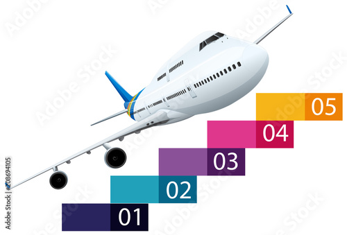 Infrographics layout with airplane