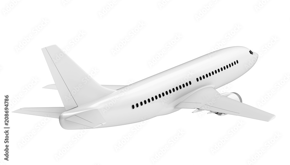 White Airplane Isolated