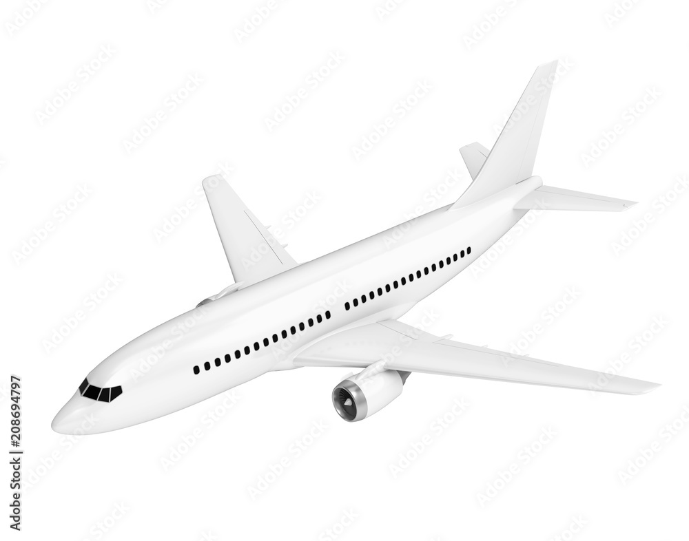 White Airplane Isolated