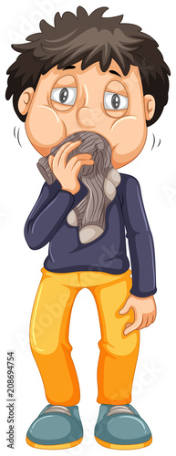 Young boy with socks