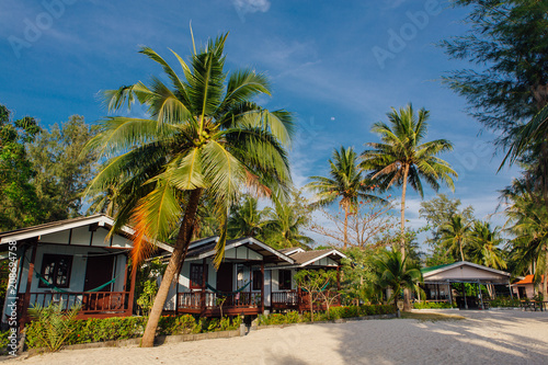 Bungalows in hotel on a tropical beach