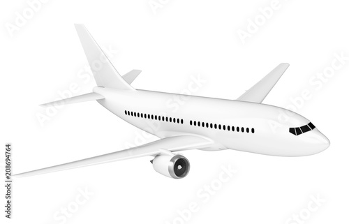 White Airplane Isolated