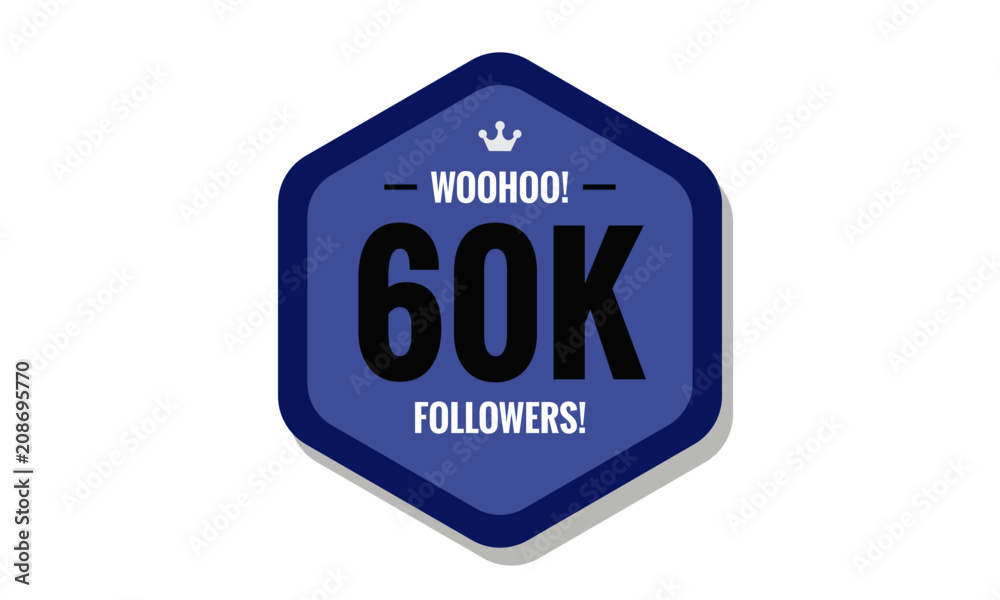 Woohoo 60K Followers Sticker for Social Media Page or Profile Post Woohoo 60K Followers Sticker for Social Media Page or Profile Post