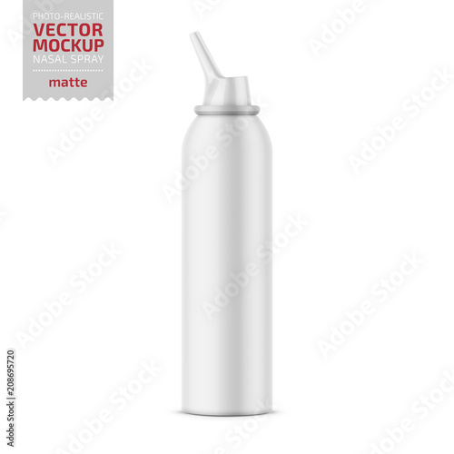 Matte aluminum nasal spray bottle.