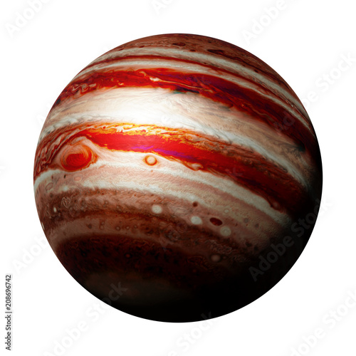 Fototapeta Naklejka Na Ścianę i Meble -  planet Jupiter, part of the solar system isolated on white background