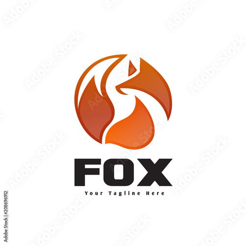 Abstract stand circle fox look back