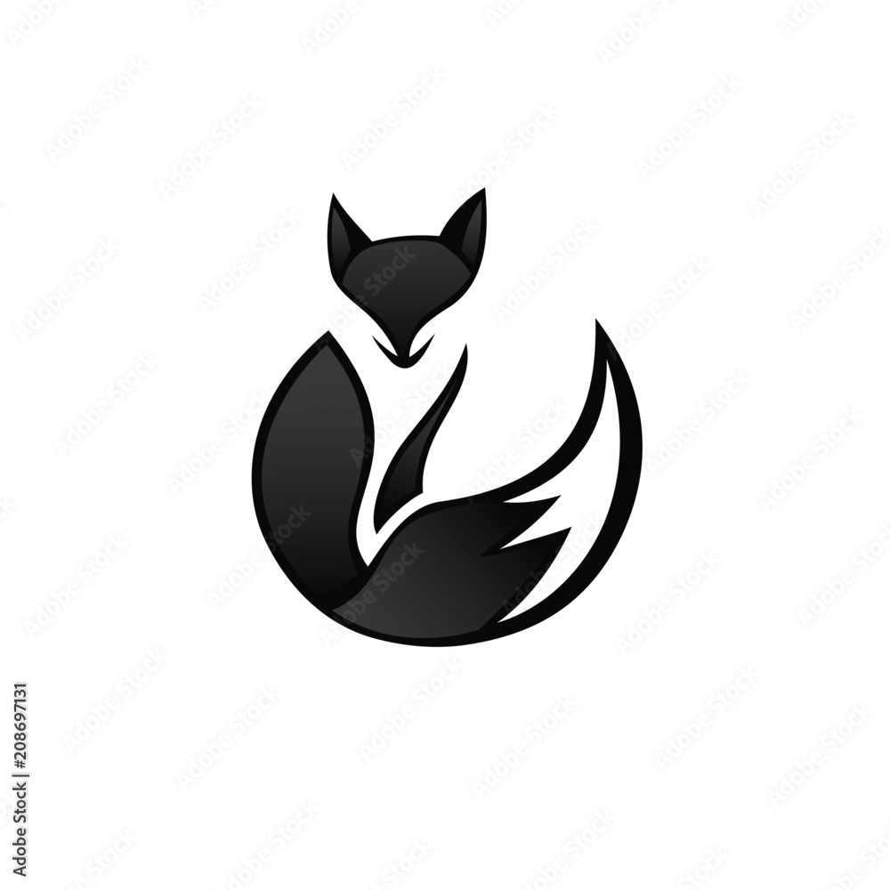 elegant Stand fox art logo elegant Stand fox art logo