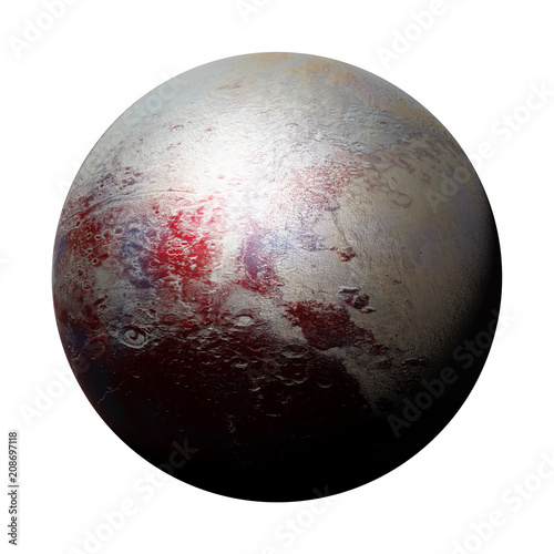 Fototapeta Naklejka Na Ścianę i Meble -  dwarf planet Pluto, part of the solar system, isolated on white background
