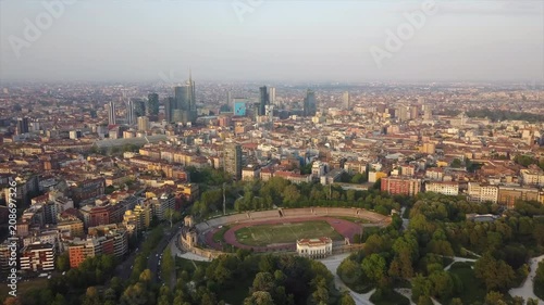 Wallpaper Mural sunset time milan city park stadium aerial panorama 4k italy
 Torontodigital.ca