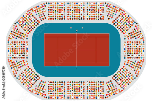 Tennis arena, top view