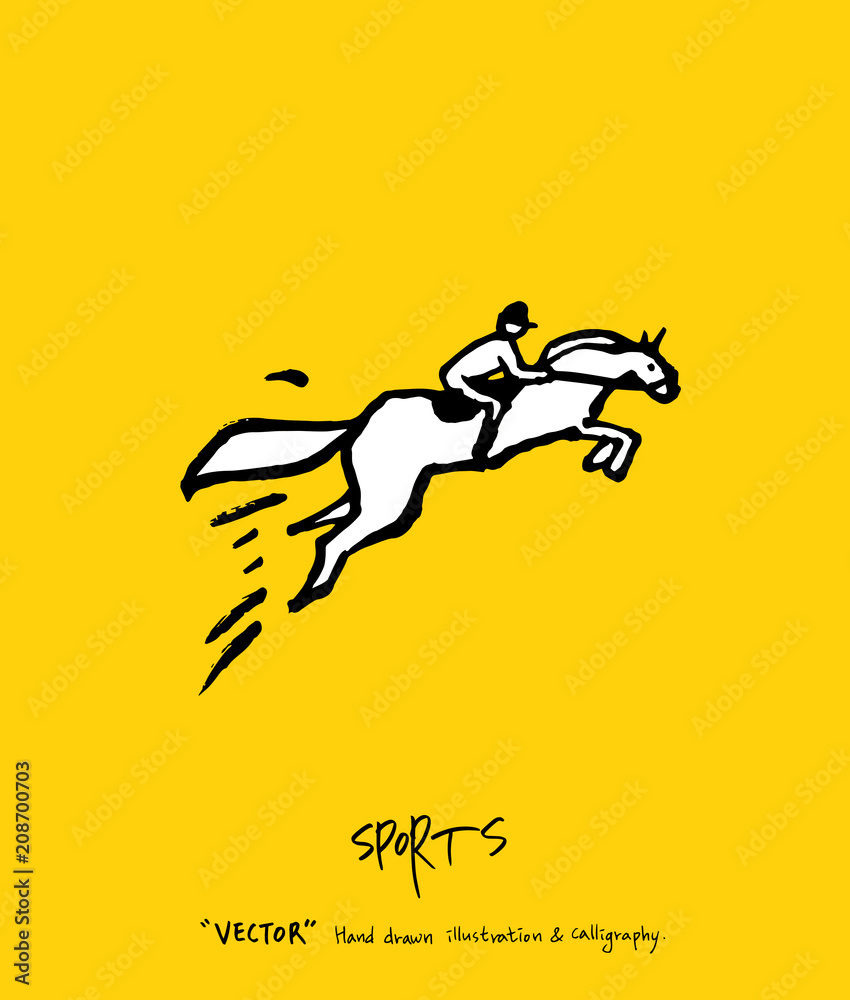 Fototapeta premium 스포츠 포스터 / 손으로 그린 스포츠 그림