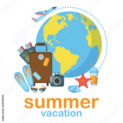 Summer vacation flat poster