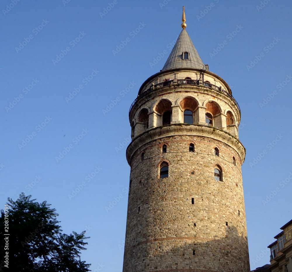 Galata tower in Istanbul, historical observation tower