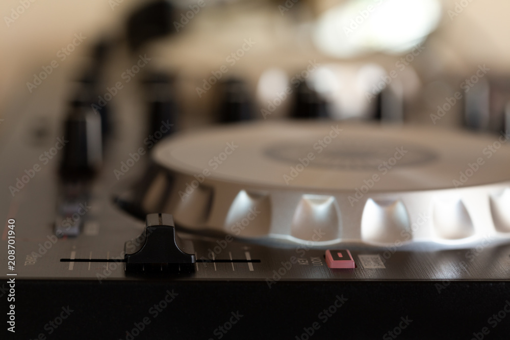DJ to mix & play music on Turntable vinyl record player DJ to mix & play music on Turntable vinyl record player