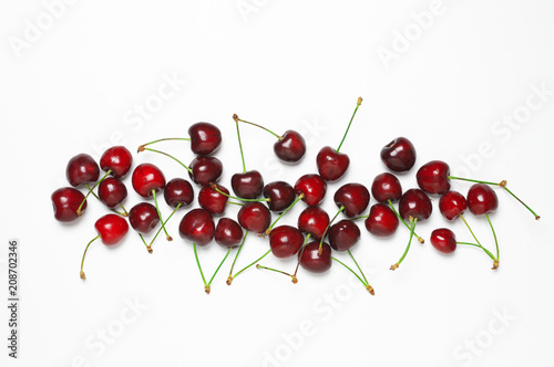 Cherries on white