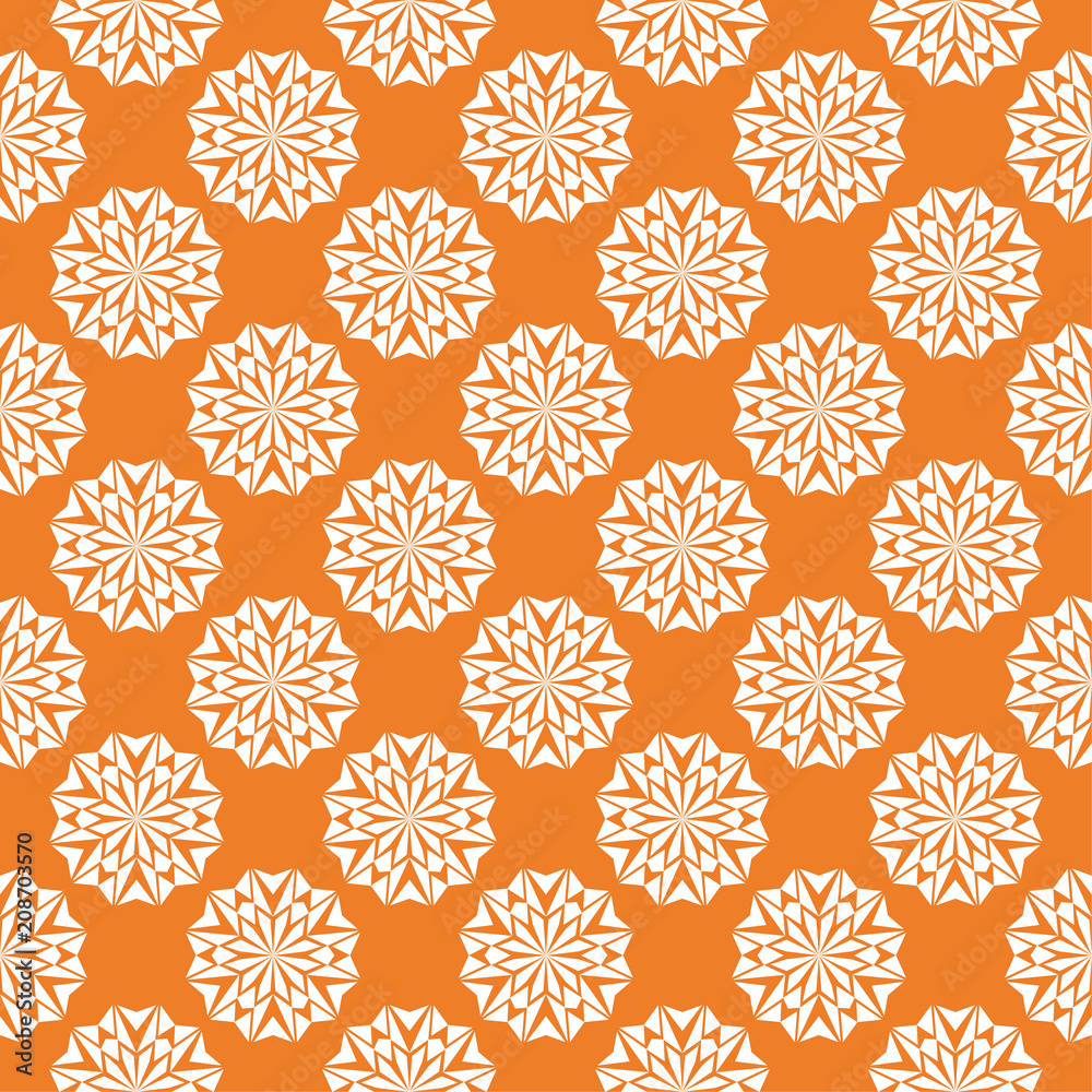 custom made wallpaper toronto digitalWhite floral seamless design on orange background