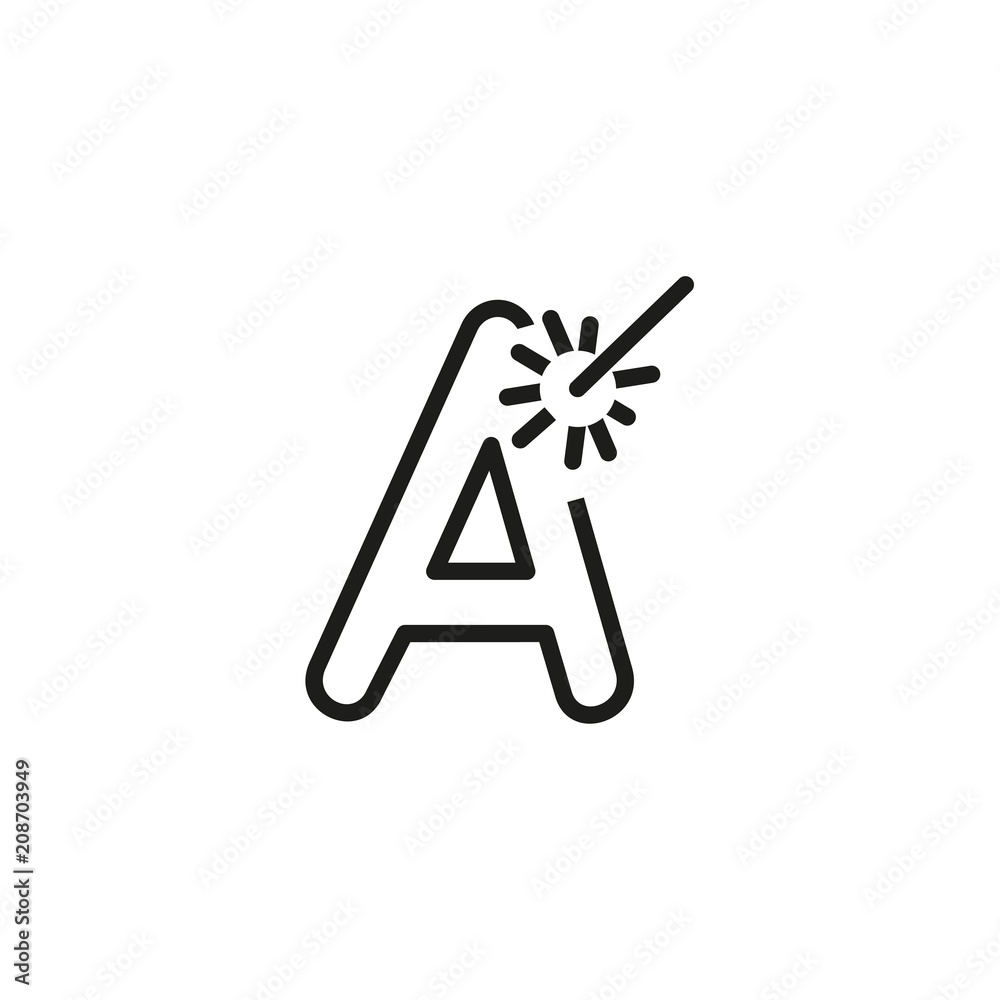 Laser engraving line icon. Machine, letter, beam, cutting. Industry  concept. Can be used for topics like equipment, souvenirs, crafts. Stock  Vector | Adobe Stock