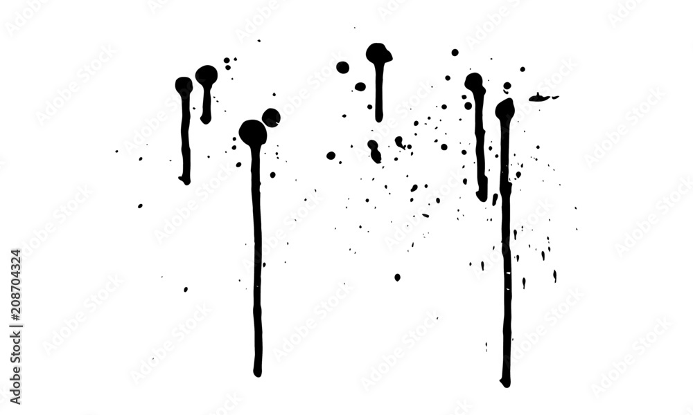 Ink Splatter Black Paint Brush Splashes