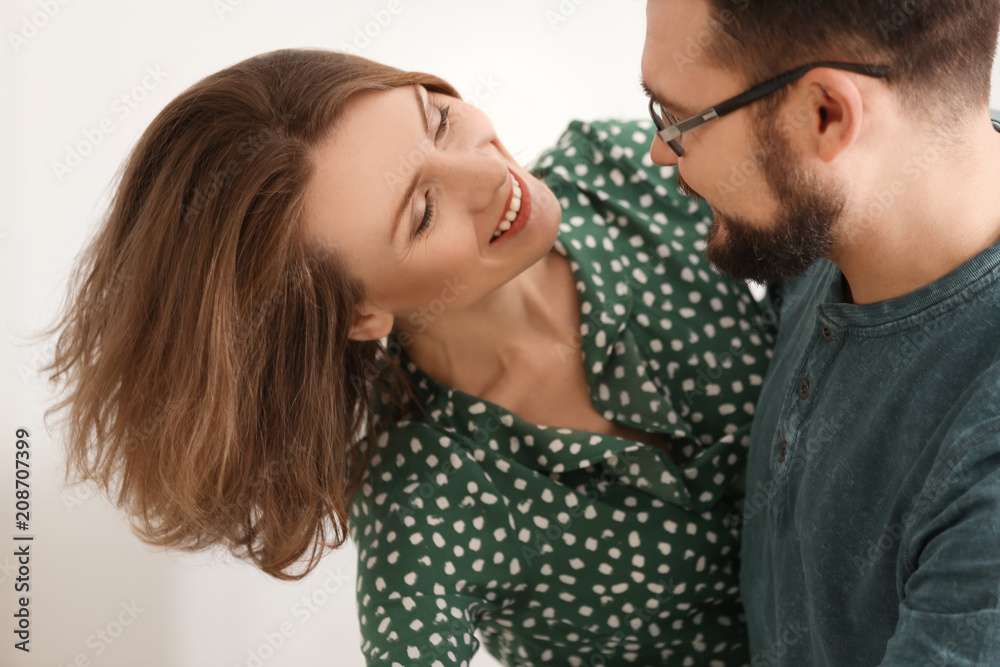 Lovely couple dancing together at home Lovely couple dancing together at home