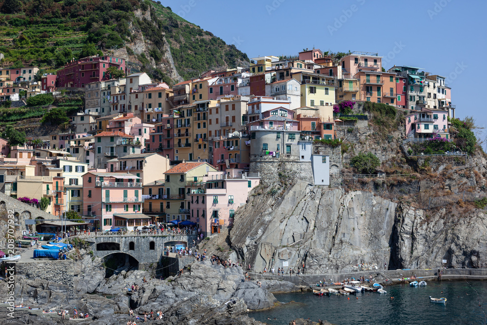 The Cinque Terre town f Manarola in summer, Italy