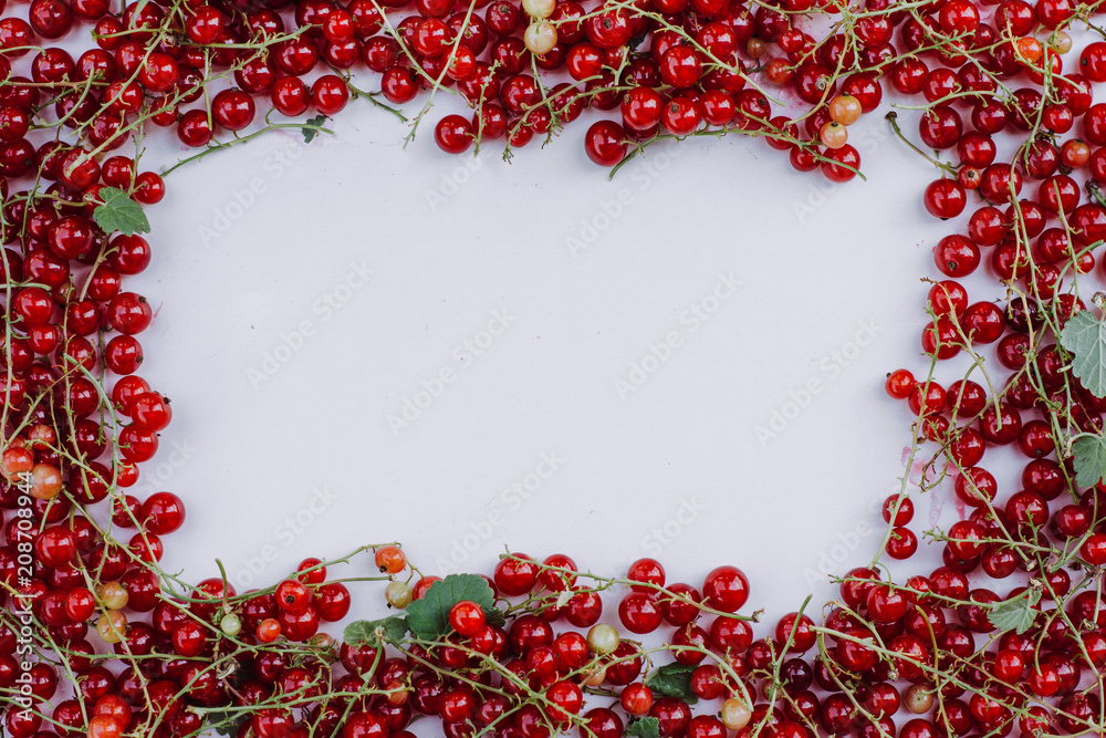 Set of red currants isolated on white background Set of red currants isolated on white background