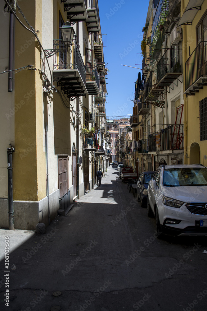 Narrow street in Palermo, Italy