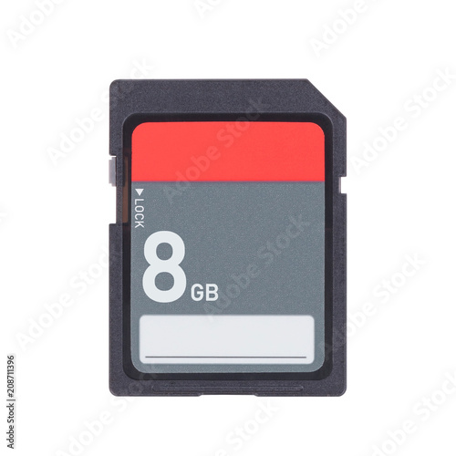 Memory card isolated on white background - 8 Gigabyte photo