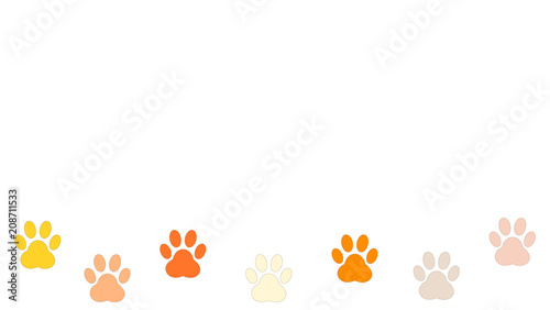 Background of the traces of the paws. Nature and animals.