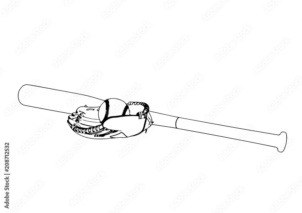 sketch set for baseball vector sketch set for baseball vector