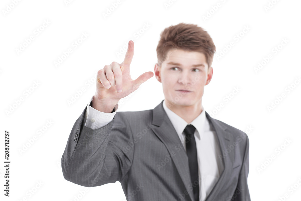 handsome businessman showing sign of difference handsome businessman showing sign of difference