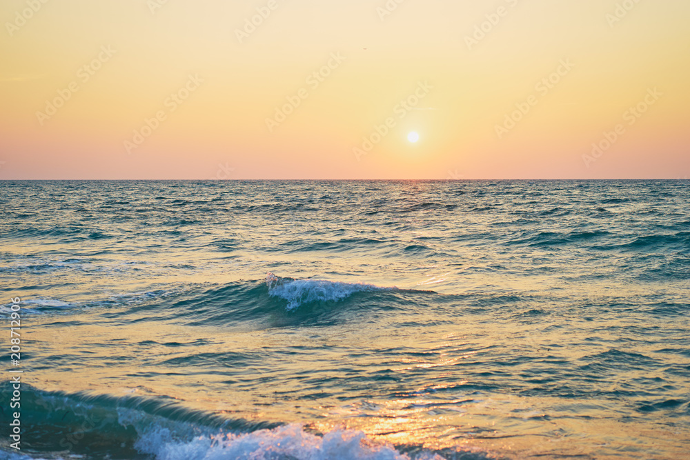 Beautiful seascape. Sunset and sea.