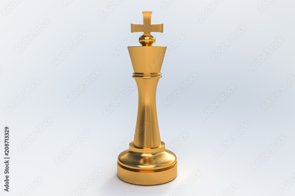 Only one golden King - chess leadership concept Only one golden King - chess leadership concept