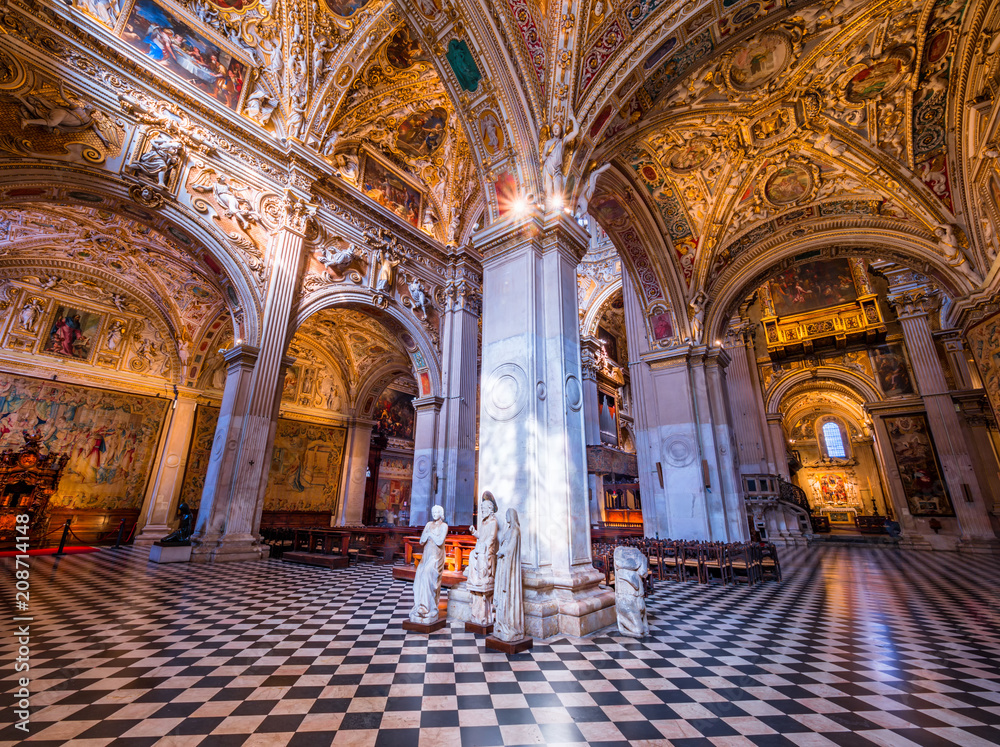 Bergamo, Italy,Circa May 2018.Interior of Basilica of Santa Maria Maggiore