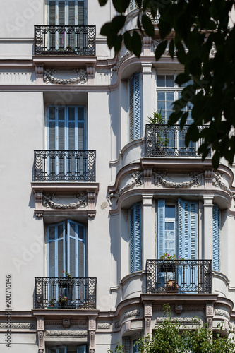 Window facade in Menton, French Riveria