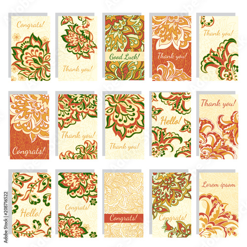 set of vector greeting cards
