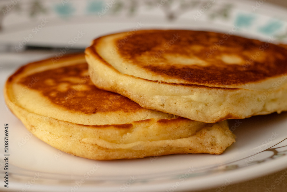 Fluffy Pancakes on a Plate