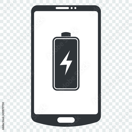 Vector icon of charging a mobile phone