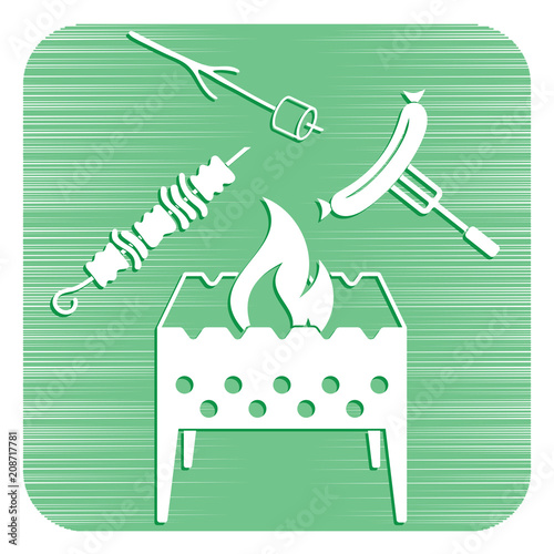 Brazier, zephyr, kebab and sausage icon