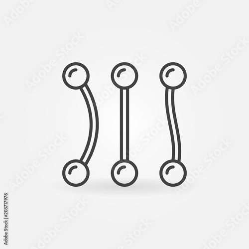 Piercing barbells vector minimal icon or design element