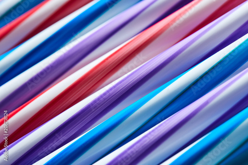 Drinking straws colorful coming together.